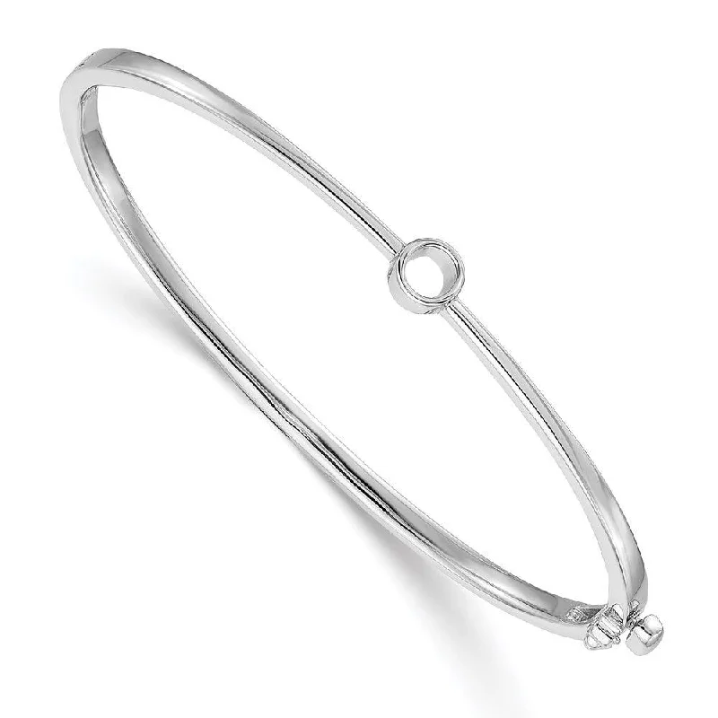 Bangle bracelets with braided leather straps for a chic, rustic vibe-14k White Gold Bangle Bracelet Mounting