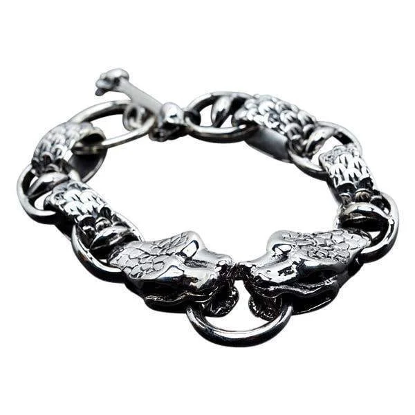 Best bangle bracelets with vibrant stones for a rich and colorful appearance-Sterling Silver Anaconda Snake Men's Bracelet