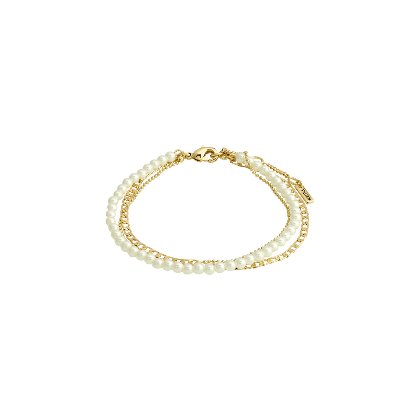 Sleek bangle bracelets with modern metallic finishes for a polished, chic design-Baker Gold Plated 3-in-1 Pearl Bracelet