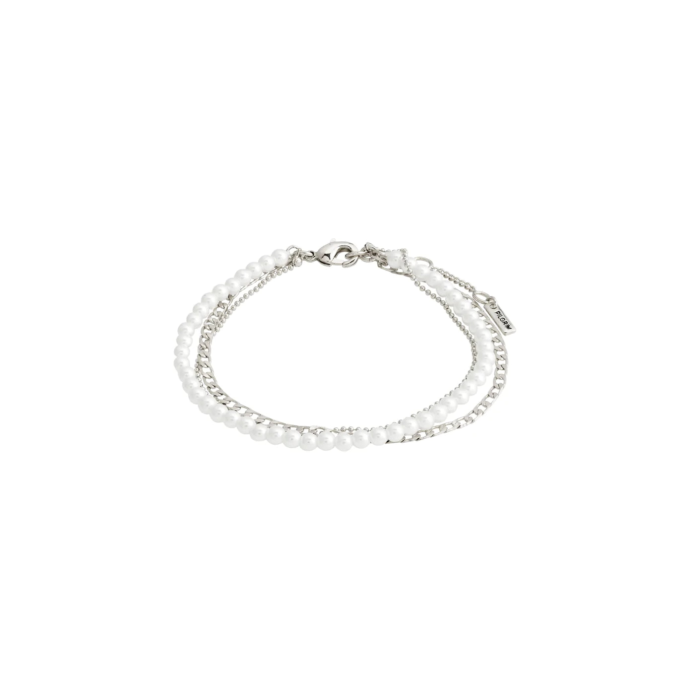 Stylish bangle bracelets with gemstone accents for a chic and modern look-Baker Silver Plated 3-in-1 Pearl Bracelet