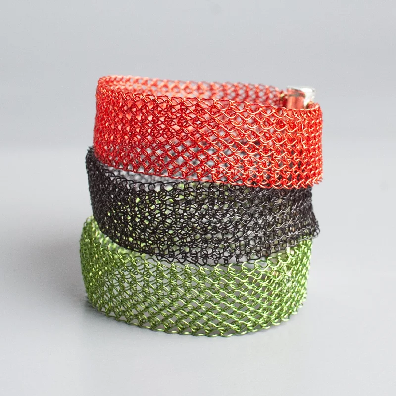 Bangle bracelets with braided leather straps for a chic, rustic vibe-Black lives matter Bracelet, Layered Bracelet , black green and red