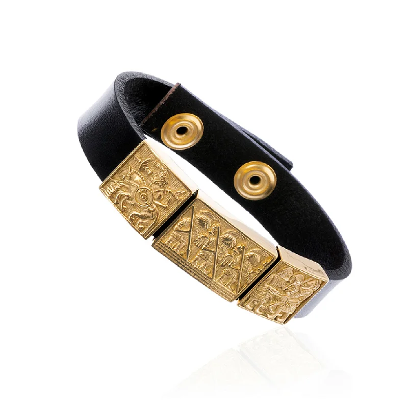 Sleek bangle bracelets with polished titanium for a modern and lightweight option-Bracelet, Vendel, Golden Steel