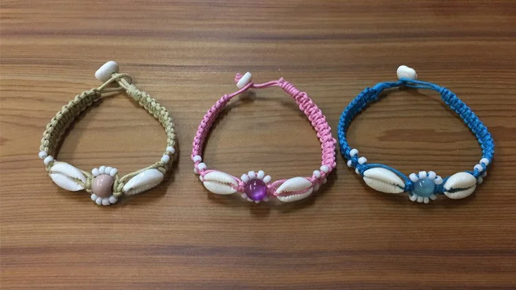 Wide bangle bracelets with boho-inspired patterns for a free-spirited design-Charming Shark Cowrie Macrame Bracelet