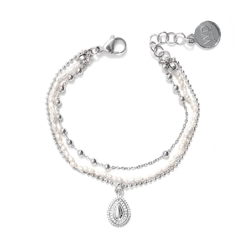 Classic bangle bracelets with pearl embellishments for a feminine and classic touch-Silver Plated Colette Bracelet