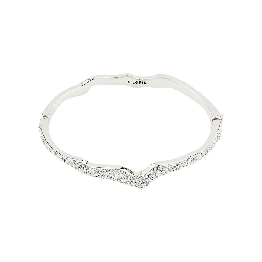 Best bangle bracelets with minimalist silver designs for a timeless, versatile look-Connect Silver Plated Crystal Bracelet