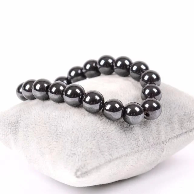 Elegant bangle bracelets with diamond-cut designs for added sparkle and elegance-Cool Magnetic Hematite Stone Beads Bracelet