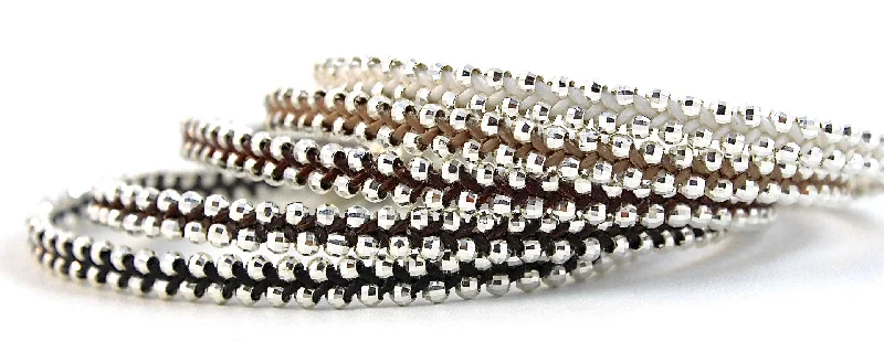 Best bangle bracelets with unique stone inlays for a one-of-a-kind accessory-Sparkling Mini Classic Bead Bracelet in Sterling