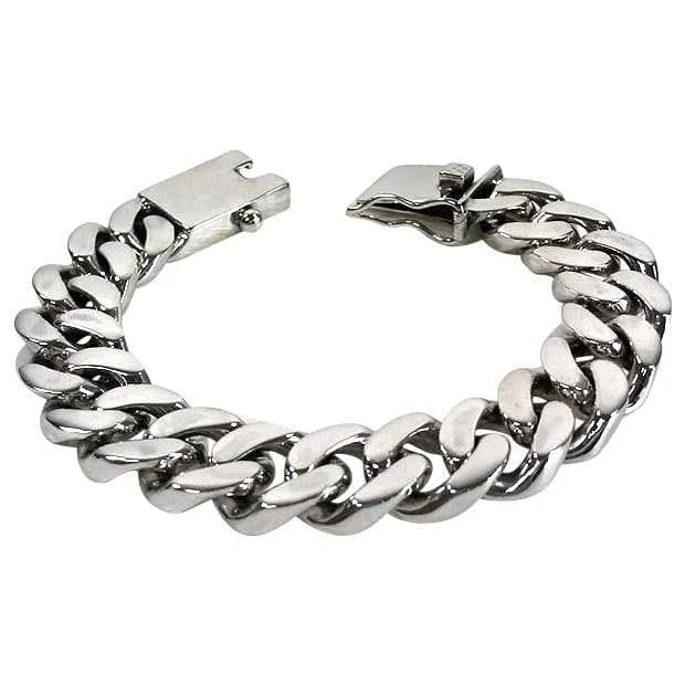 Wide bangle bracelets with bohemian designs for a bold and carefree style-Cuban Link 925 Sterling Silver Men's Bracelet