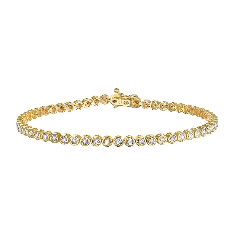 Best bangle bracelets with enamel floral patterns for a delicate and feminine touch-Diamond 14kt Gold Tennis Bracelet