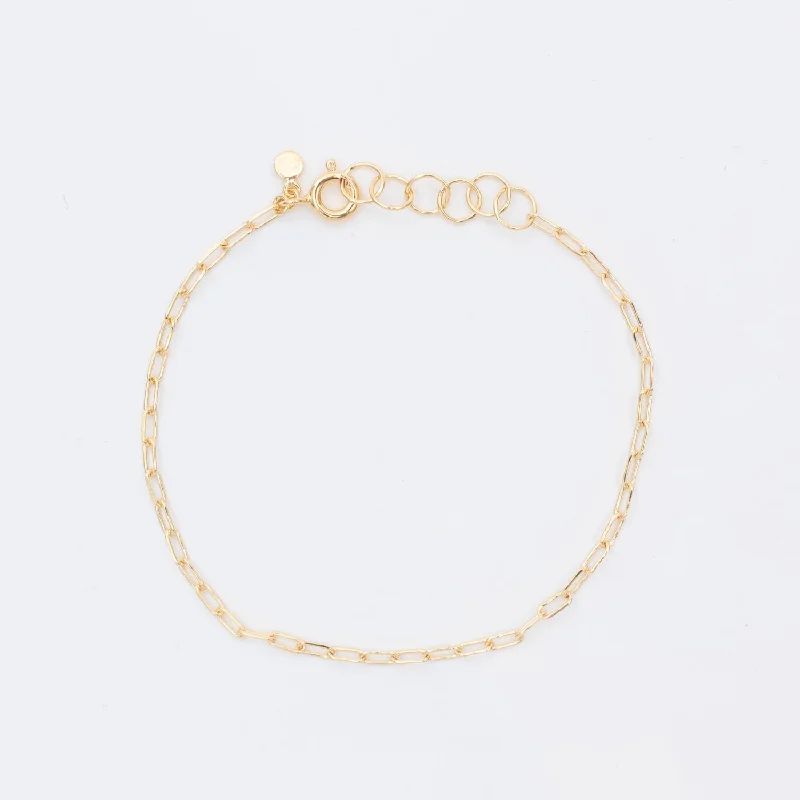 Unique bangle bracelets with colorful enamel designs for a vibrant and playful look-Fine Gold Vermeil Parallel Chain Bracelet