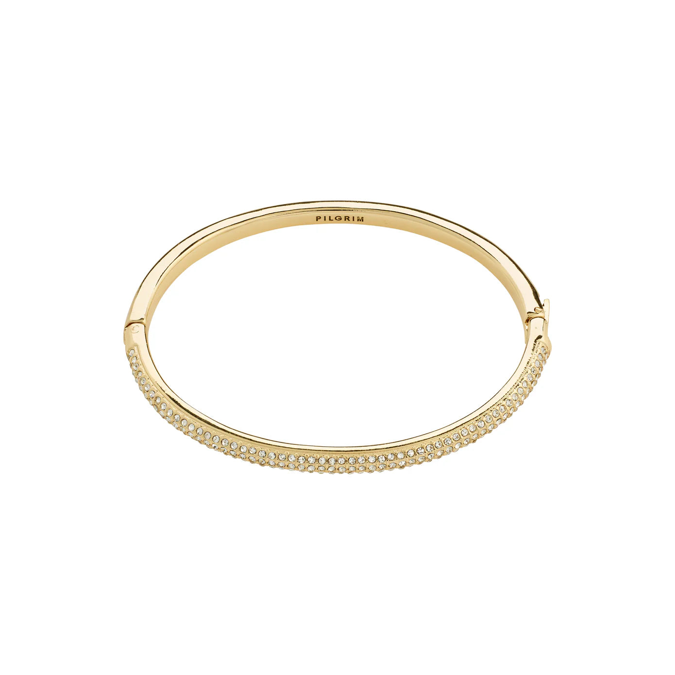 Best bangle bracelets with stacked designs for a trendy and fashionable look-Focus Gold Plated Crystal Bangle