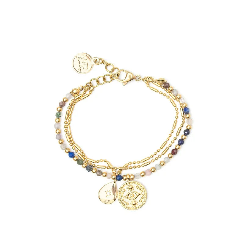 Best bangle bracelets with infinity symbols for a timeless and meaningful design-Gold Mati Bracelet