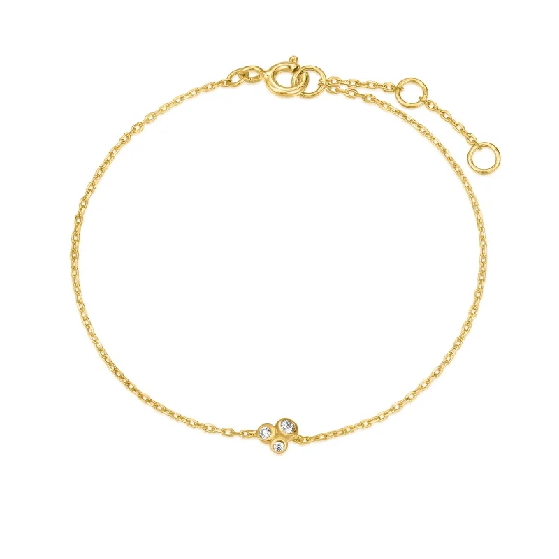 Best bangle bracelets with infinity symbols for a design full of meaning and charm-Gold Plated Micro CZ Cluster Bracelet