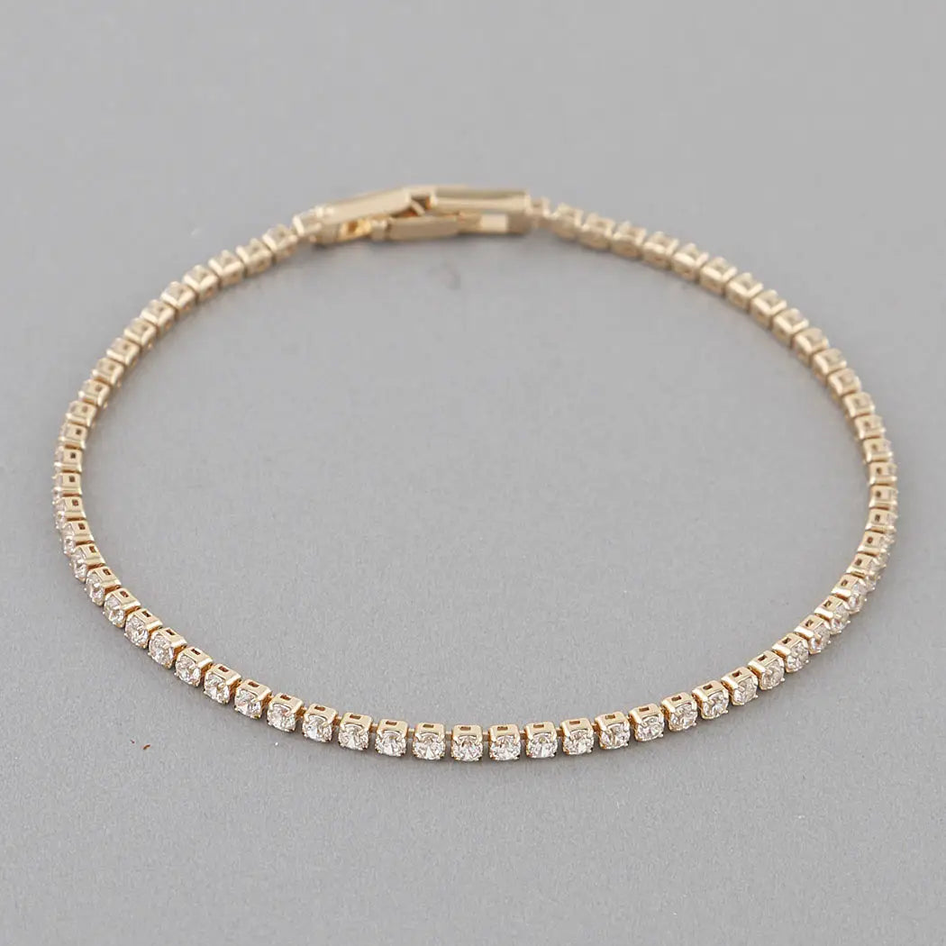 Best bangle bracelets with hand-crafted details for a unique and artisanal touch-Gold Rhinestones Bracelet