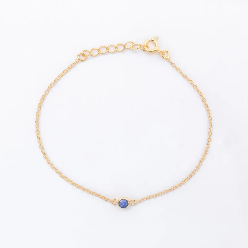 Best bangle bracelets for women with elegant gold designs for every occasion-Gold Vermeil Raw Sapphire Solitaire Bracelet