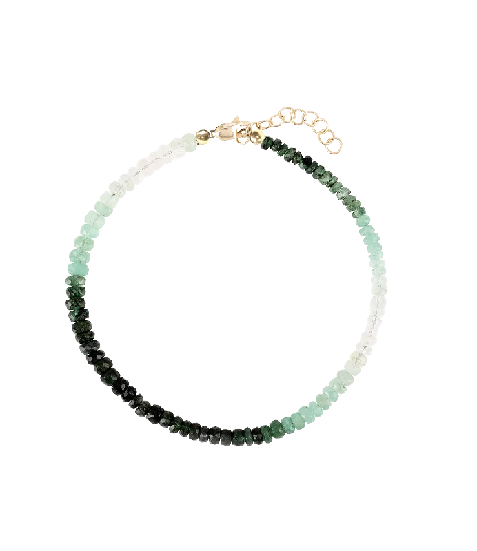 Elegant bangle bracelets with diamond-cut designs for added sparkle and elegance-Green Emerald Beaded Bracelet