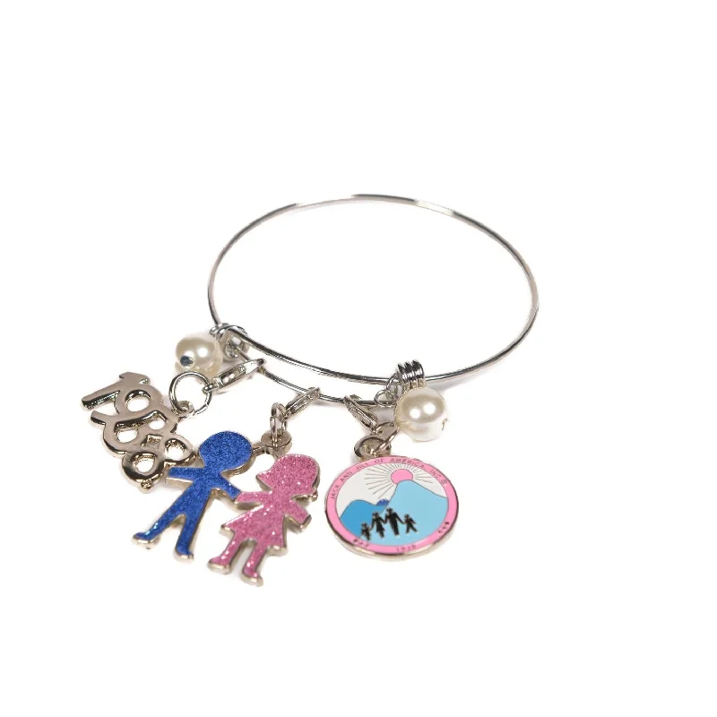 Best bangle bracelets with engraved birthstones for a personalized, meaningful gift-Jack and Jill Wire Charm Bracelet