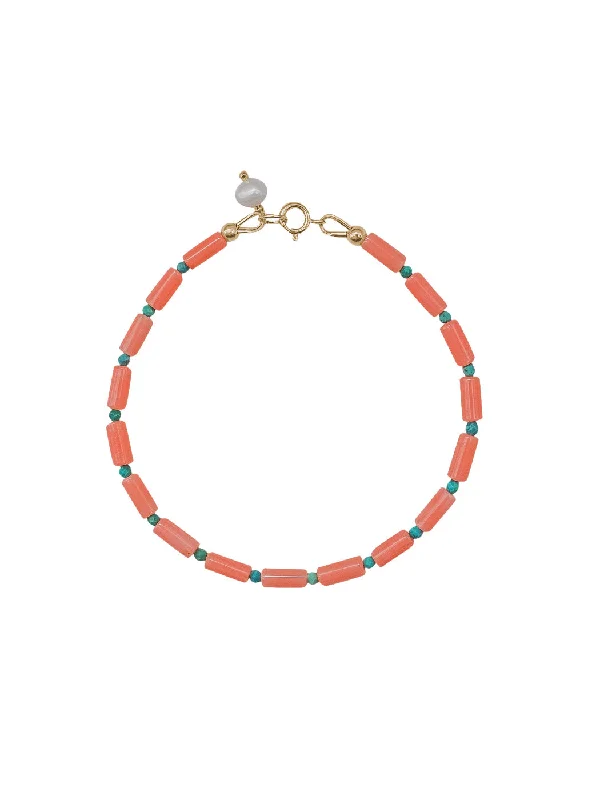 Best bangle bracelets with silver-plated finishes for an affordable and stylish accessory-Kenzie Bracelet in Coral-Blue