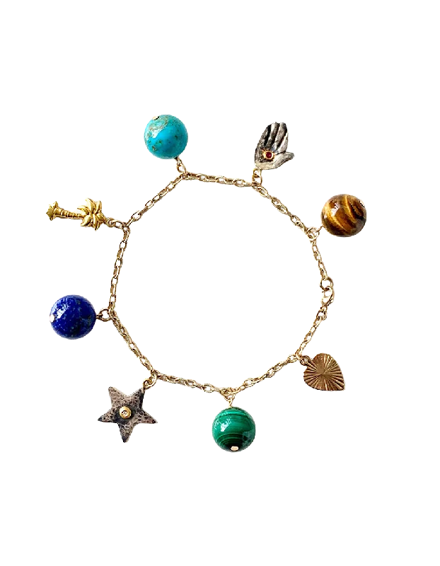 Best bangle bracelets with stacked designs for a trendy and fashionable look-Les Charmantes Charm Bracelet