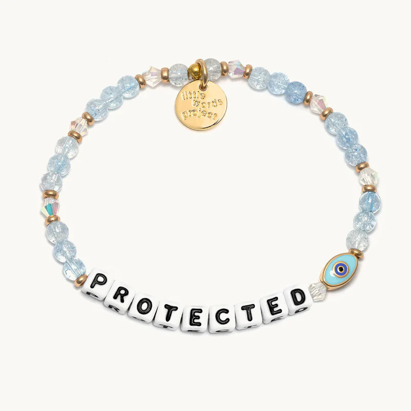 Best bangle bracelets with unique stone inlays for a one-of-a-kind accessory-Little Words Project Protected Evil Eye Bracelet