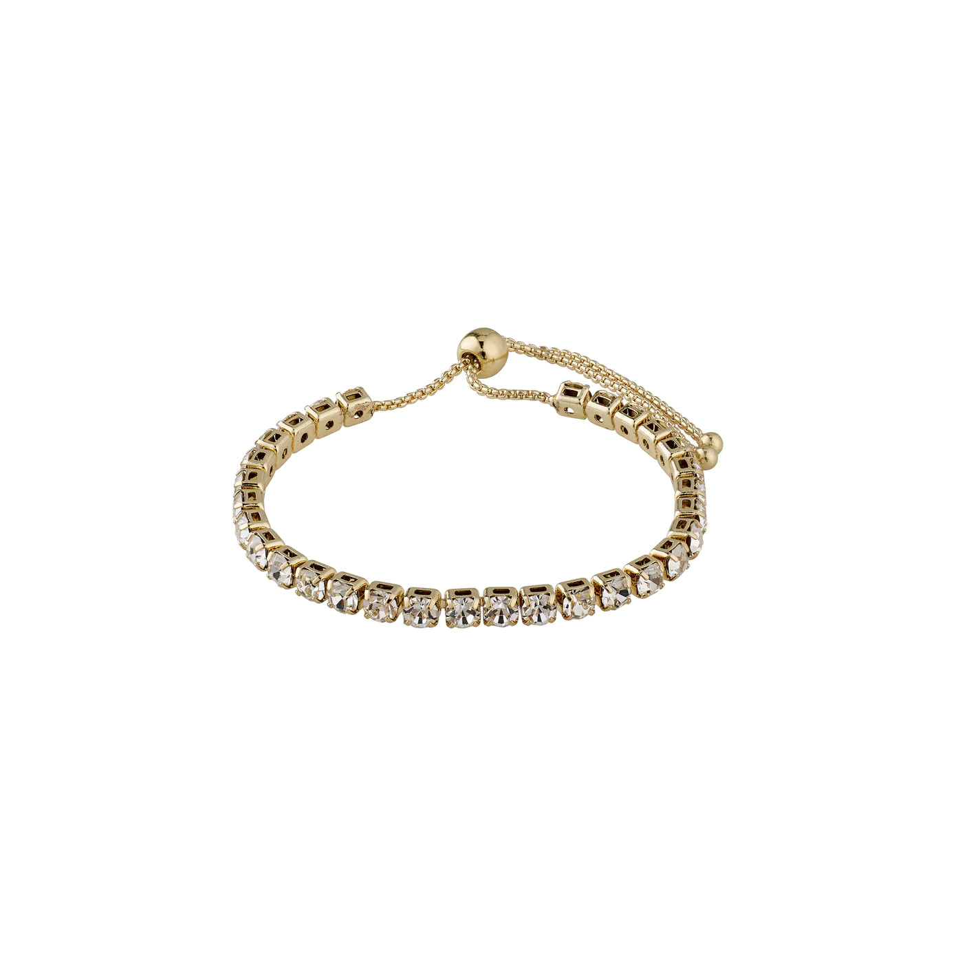 Stackable bangle bracelets with customizable charms for a personalized collection-Lucia Gold Plated Crystal Bracelet