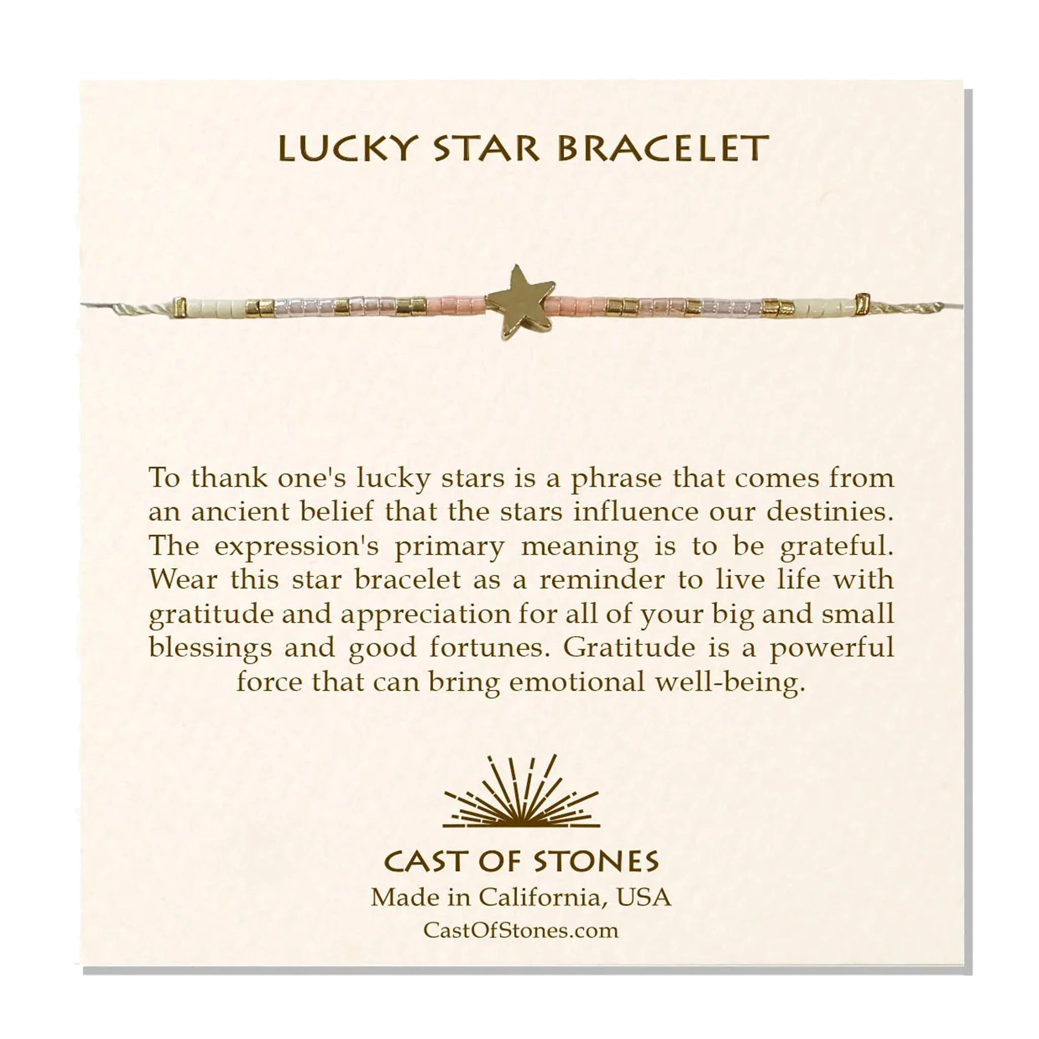 Simple gold bangle bracelets with smooth finishes for a classic and elegant style-Lucky Star Bracelet - Gold/ Peach