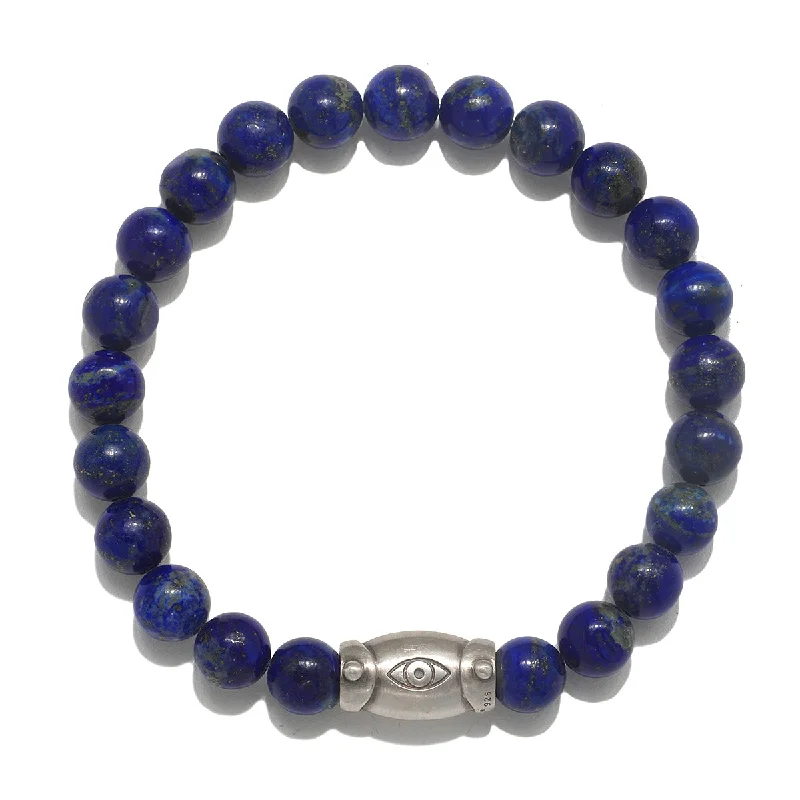 Best bangle bracelets with thin, delicate chains for an understated, sophisticated look-Men's Eye Lapis Gemstone Bracelet