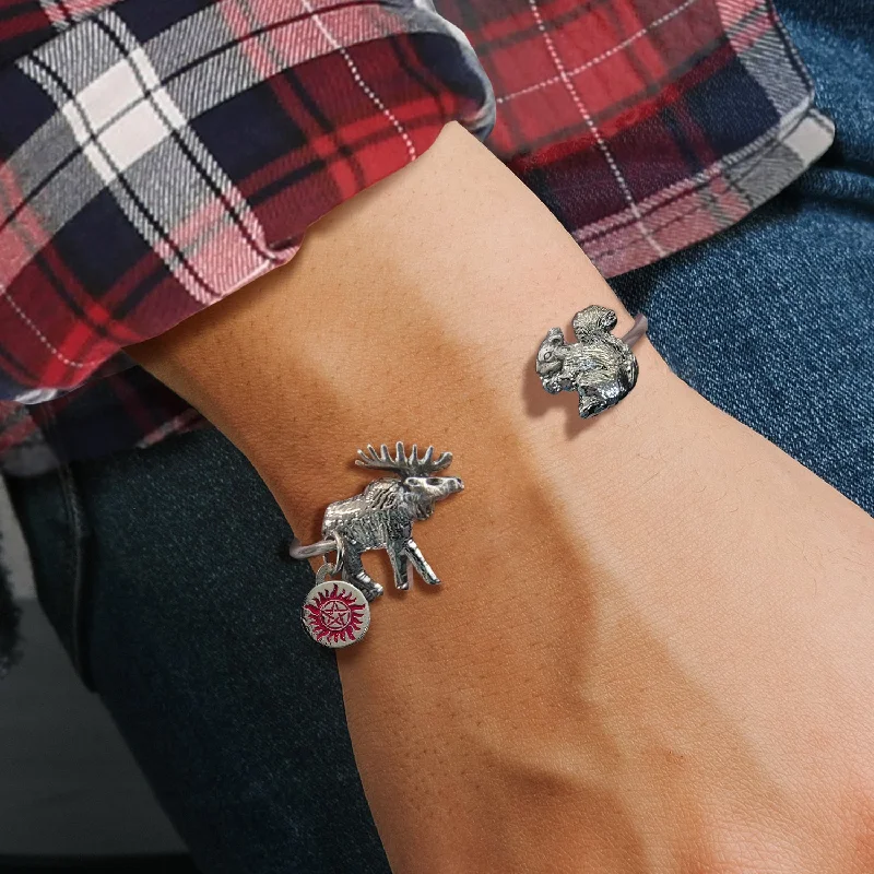 Best bangle bracelets with solid gold for an elegant and luxurious design-Moose & Squirrel Adjustable Bangle Bracelet