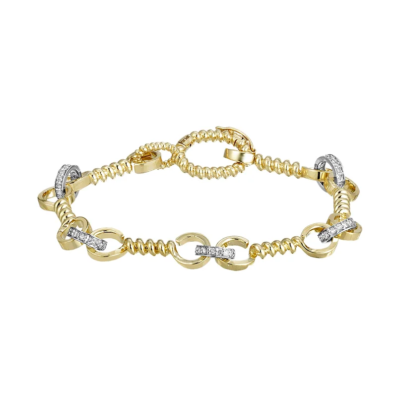 Best bangle bracelets with silver-plated finishes for an affordable and stylish accessory-Twist Bar Link Bracelet - Diamond