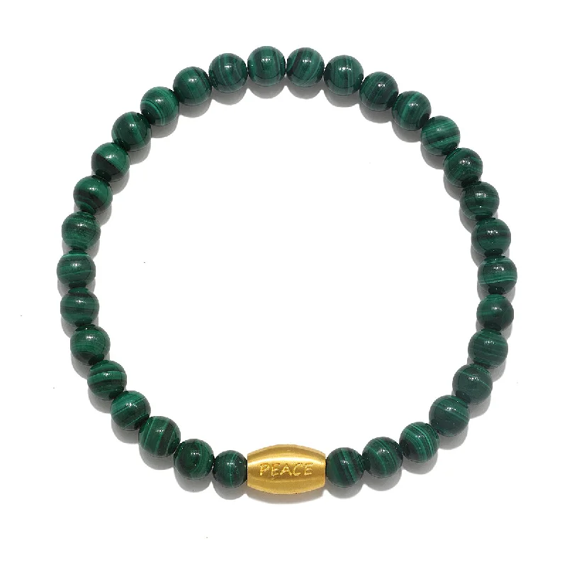 Best bangle bracelets with hand-crafted details for a unique and artisanal touch-Path to Healing Malachite Gemstone Men's Bracelet