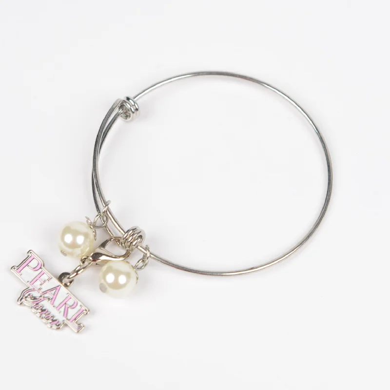 Best bangle bracelets with cubic zirconia for a dazzling and affordable alternative to diamonds-Pearl Soror Wire Bracelet