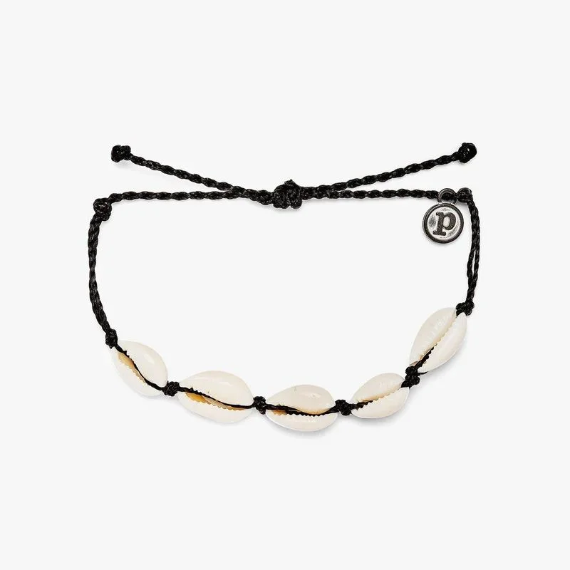 Best bangle bracelets with crystal accents for added sparkle and glamour-Pura Vida Bracelet Knotted Cowries Black One Size