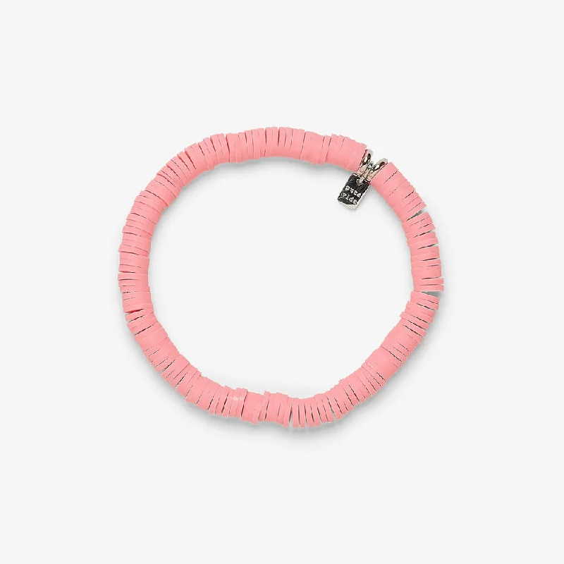 Sleek bangle bracelets with black enamel for a sophisticated and modern look-Pura Vida Bracelet Pastel Disc Stretch One Size