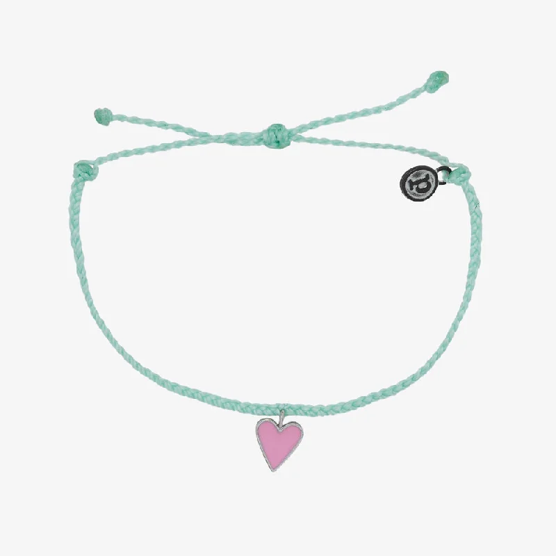 Wide bangle bracelets with bright gemstone accents for a bold, vibrant style-Pura Vida Bracelet Petite Heart One Size