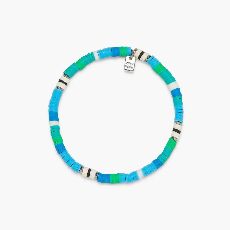 Bold bangle bracelets with textured finishes for a dynamic and modern style-Pura Vida Bracelet Rainforest Heshi Bead Blue One Size