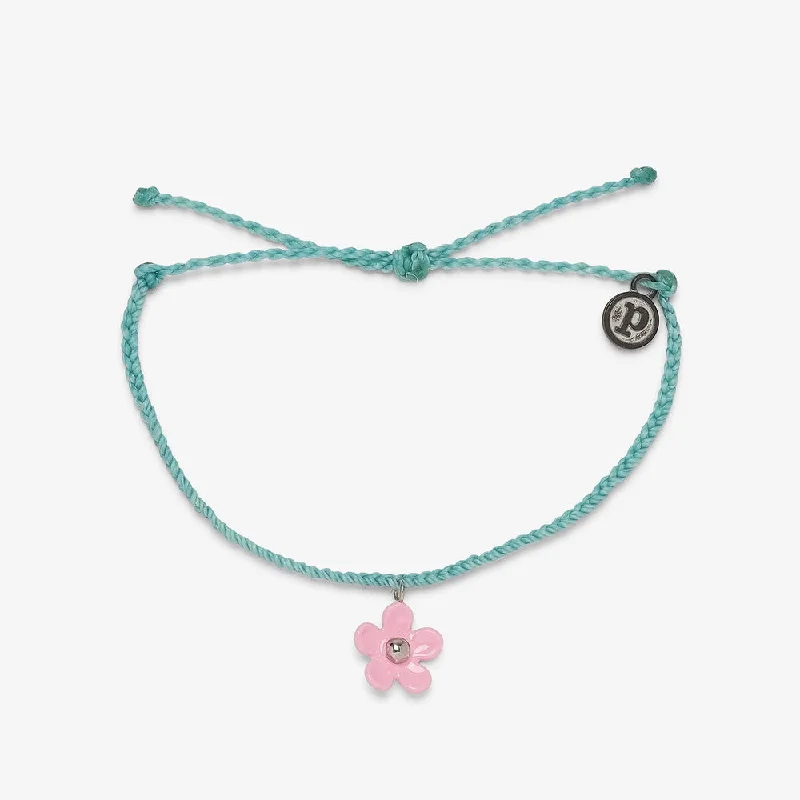 Stackable bangle bracelets with customizable charms for a personalized collection-Pura Vida Bracelet Solstice Enamel Flower One Size