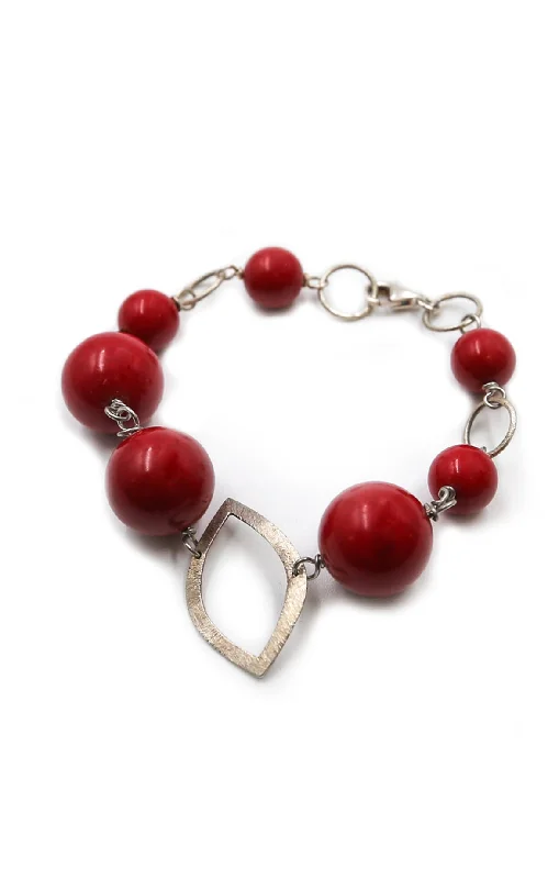 Minimalist bangle bracelets with a thin profile for a sleek and subtle appearance-Red Bamboo Coral Bracelet