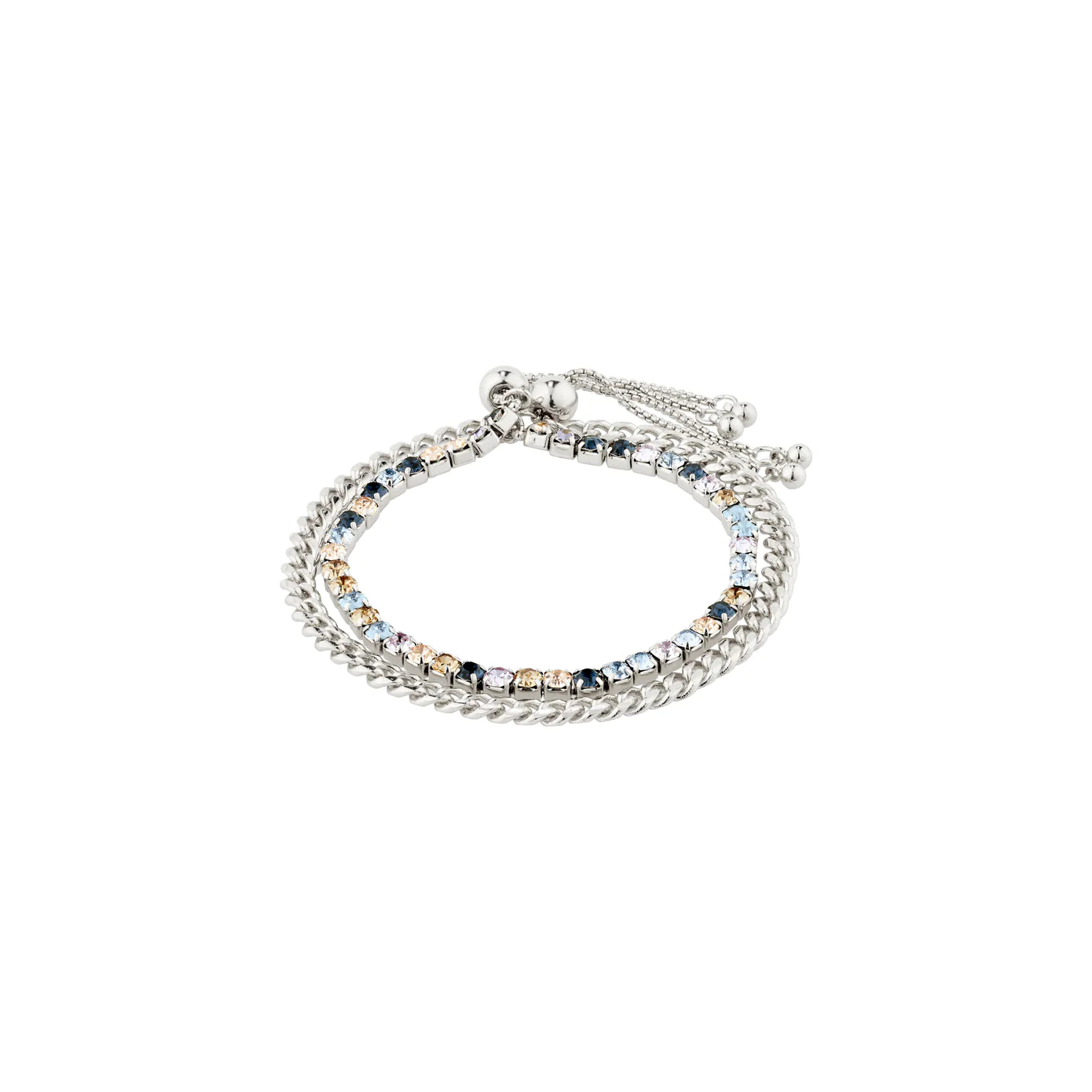 Elegant bangle bracelets with diamond-cut designs for added sparkle and elegance-Reign Silver Plated 2-in-1 Bracelet Set