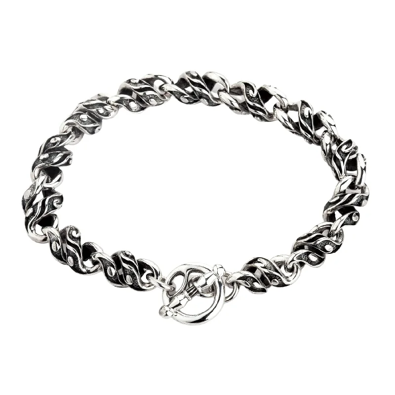 Lightweight bangle bracelets with subtle shimmer for an understated yet elegant look-Rope Chain Sterling Silver Bracelet