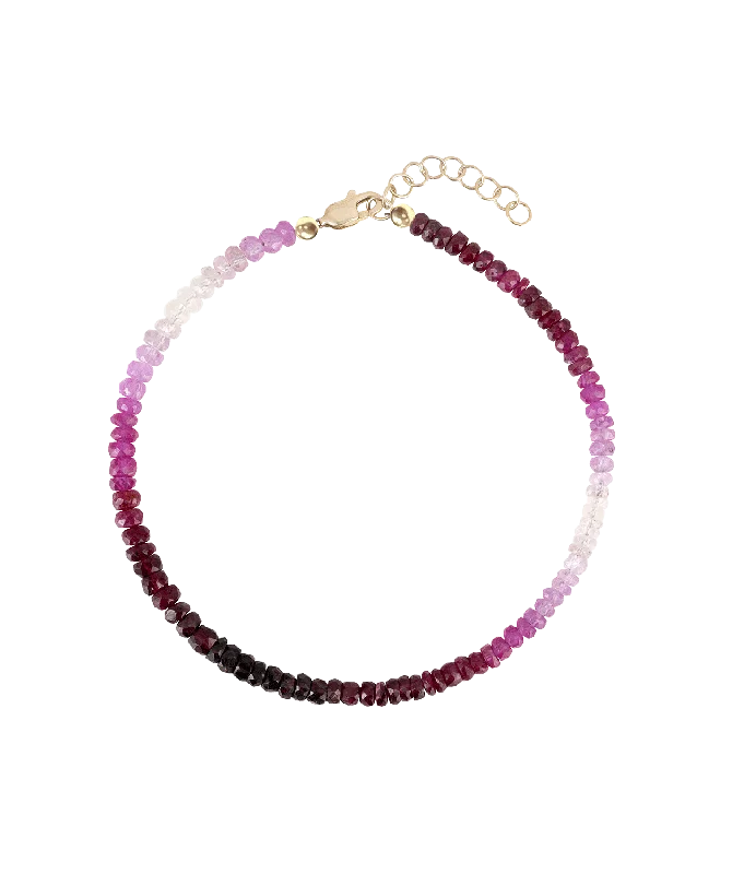 Colorful bangle bracelets with enamel details for a playful and youthful style-Ruby Beaded Bracelet