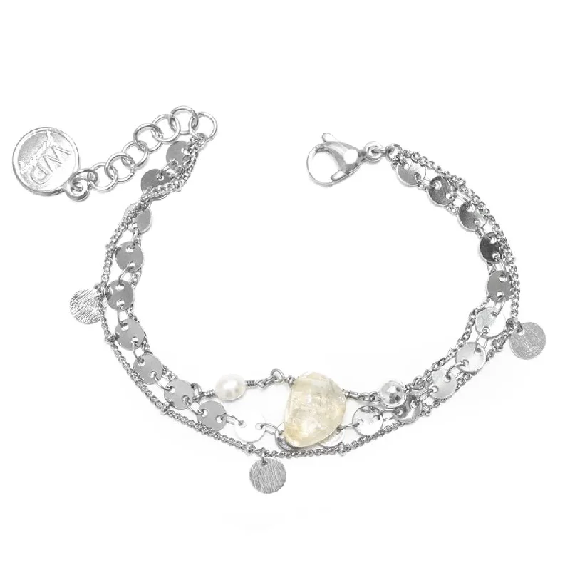 Best bangle bracelets with pastel-colored stones for a soft and delicate appearance-Silver Plated Satin Bracelet