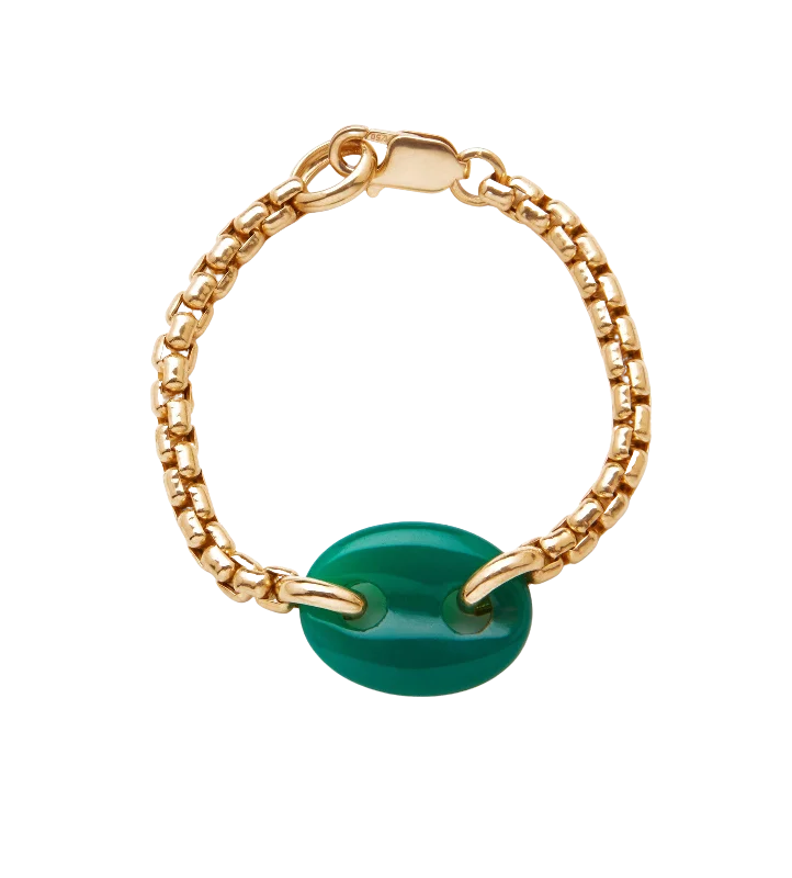 Best bangle bracelets with vibrant stones for a rich and colorful appearance-Single Stone Mariner Link Bracelet