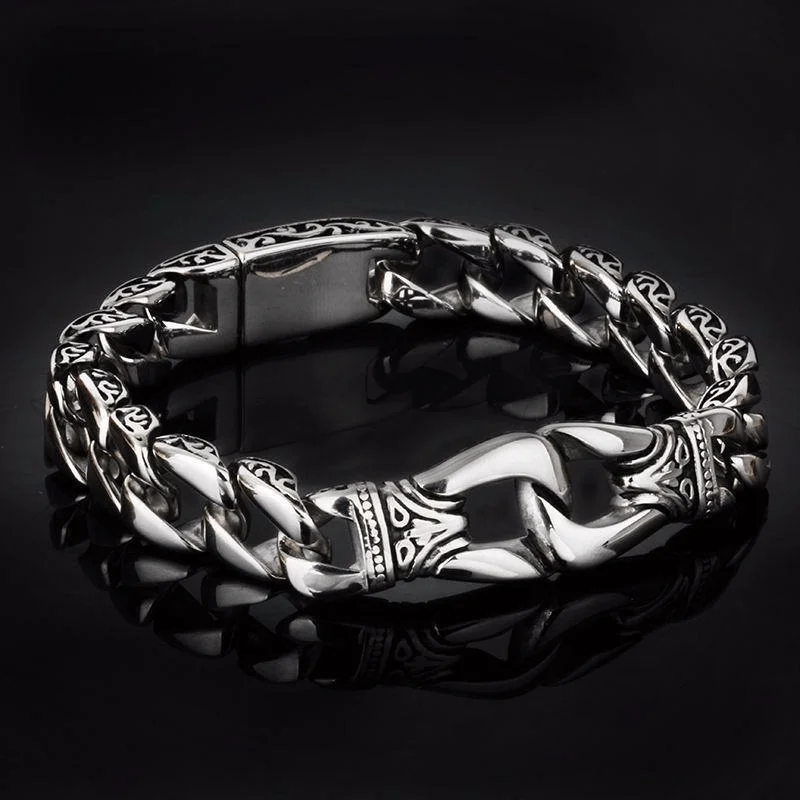 Best bangle bracelets with stacked designs for a trendy and fashionable look-Stainless Steel Totem Curb Bracelet