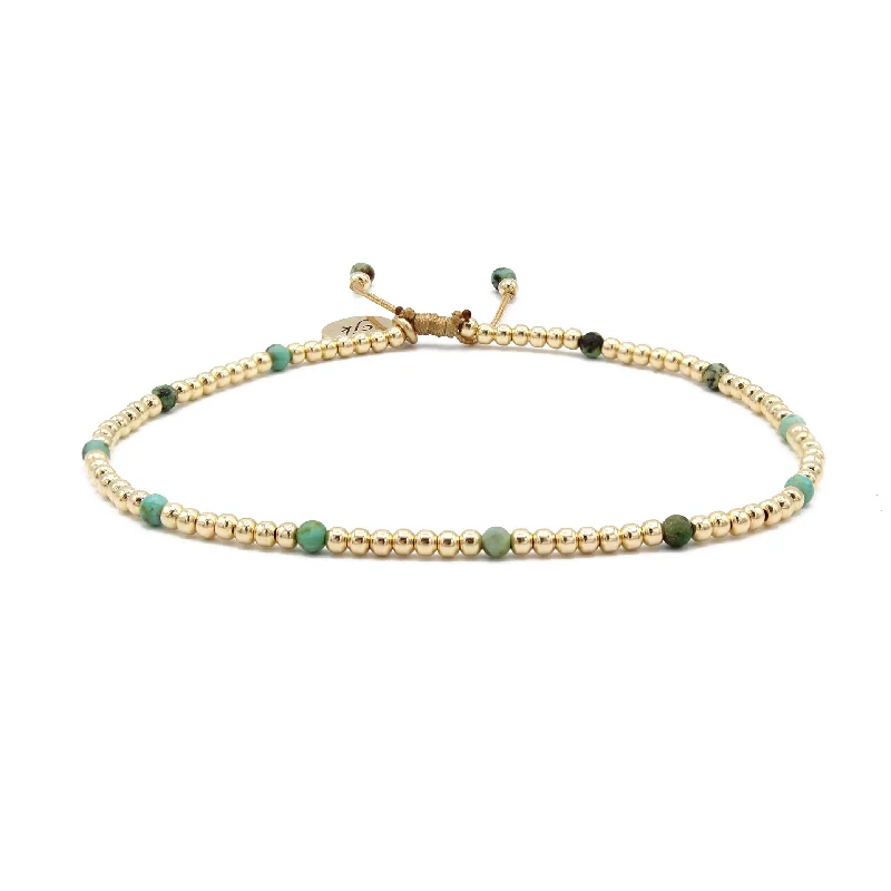 Best bangle bracelets with braided designs for a textured and sophisticated look-Teenie Seeds of Love Bracelet Turquoise and Gold