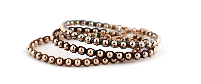 Best bangle bracelets with pearls and crystals for a glamorous and sophisticated look-Teenie Strand Bracelet in Rose Gold