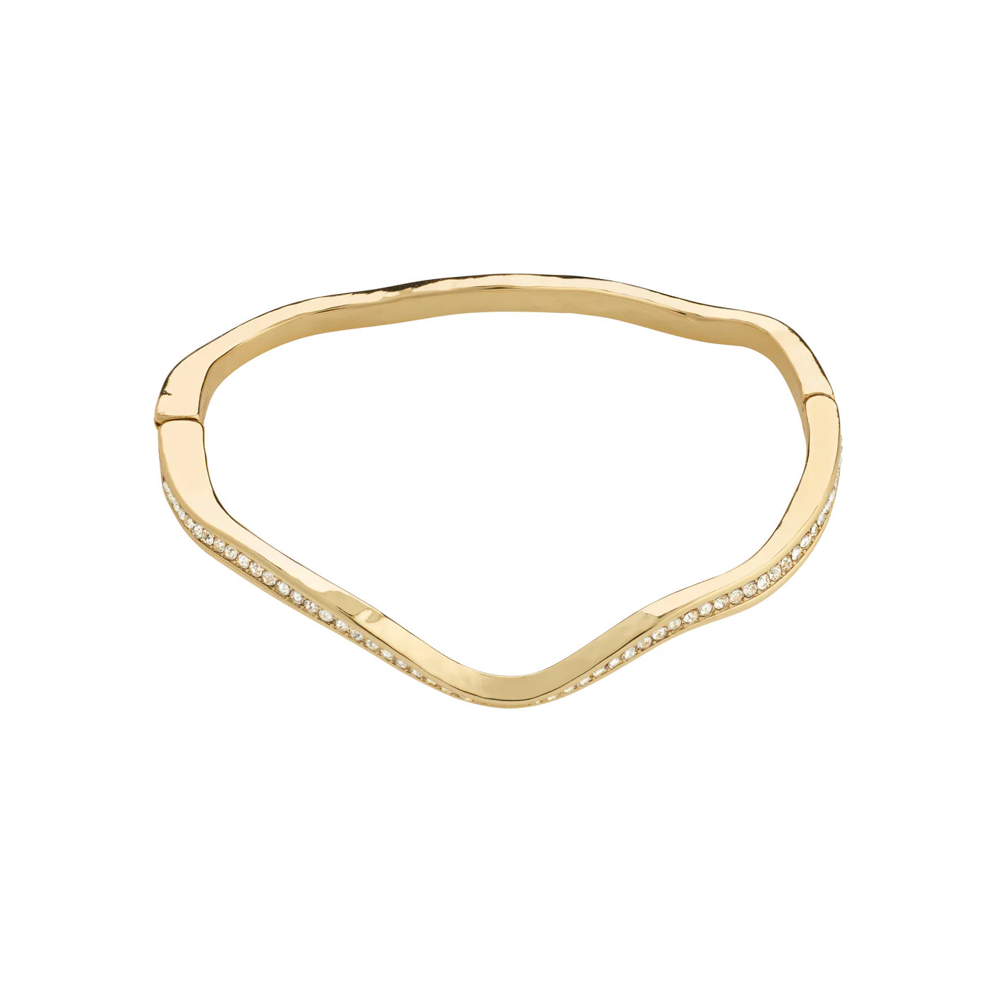 Art deco bangle bracelets with bold lines and shapes for a vintage-inspired flair-True Gold Plated Crystal Bangle