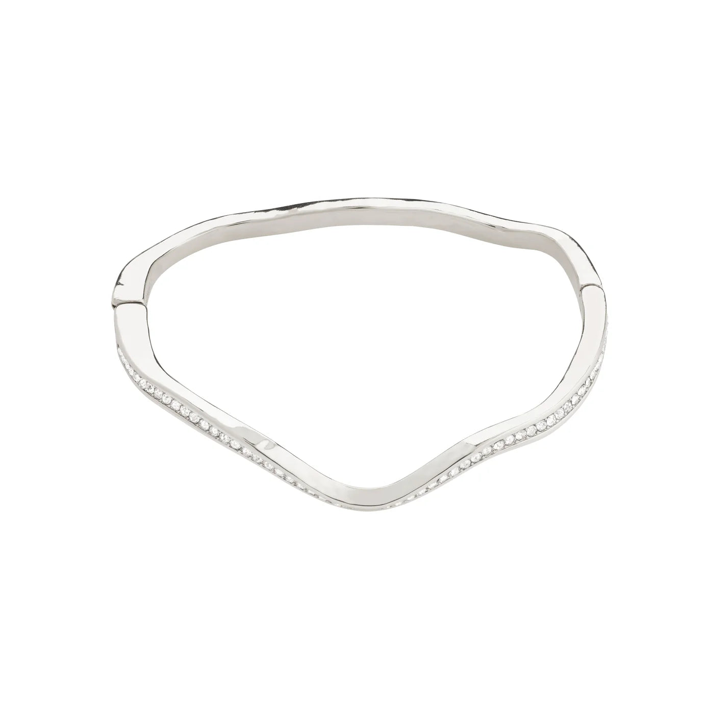 Best bangle bracelets with pastel-colored stones for a soft and delicate appearance-True Silver Plated Crystal Bangle