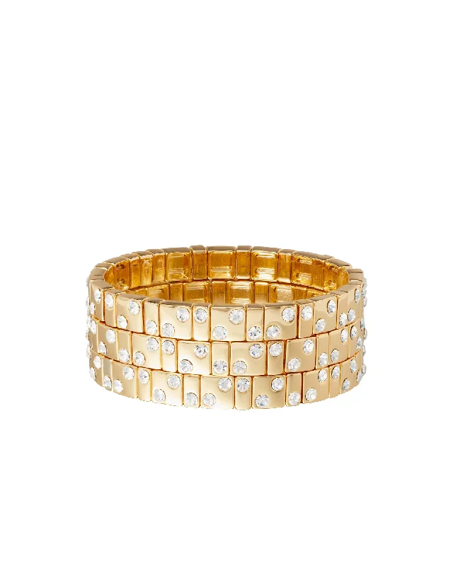 Best bangle bracelets with minimalist geometric designs for a contemporary, edgy look-Twinkle Twinkle Bracelets in Gold