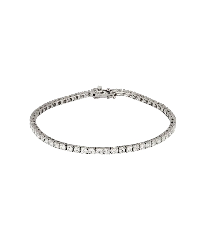 Bangle bracelets with open-ended designs for a modern and adjustable fit-White Diamond Tennis Bracelet