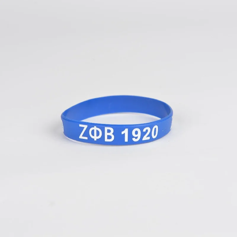 Stacked bangle bracelets with alternating textures for a dynamic, trendy look-ΖΦΒ Silicone Bracelet